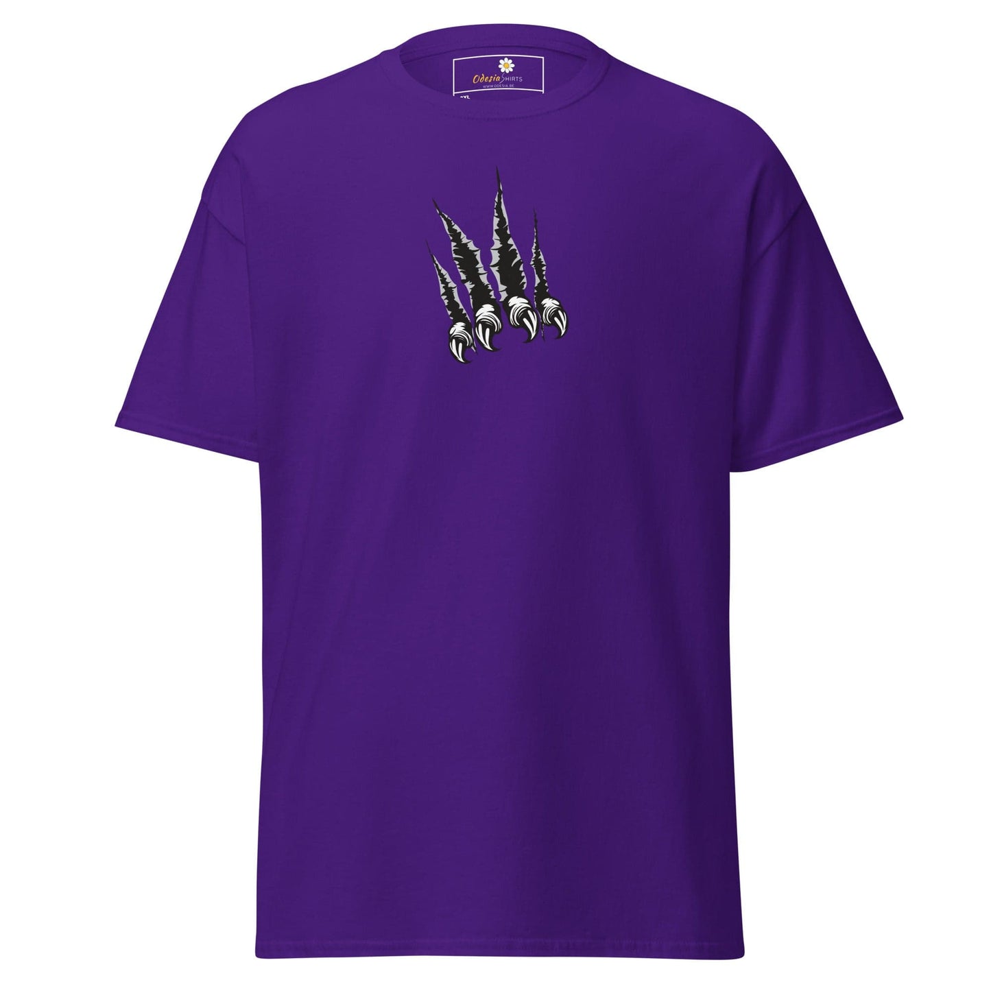 Purple T-Shirt with Claw Mark Design for Men and Women in 2XL to 5XL sizes