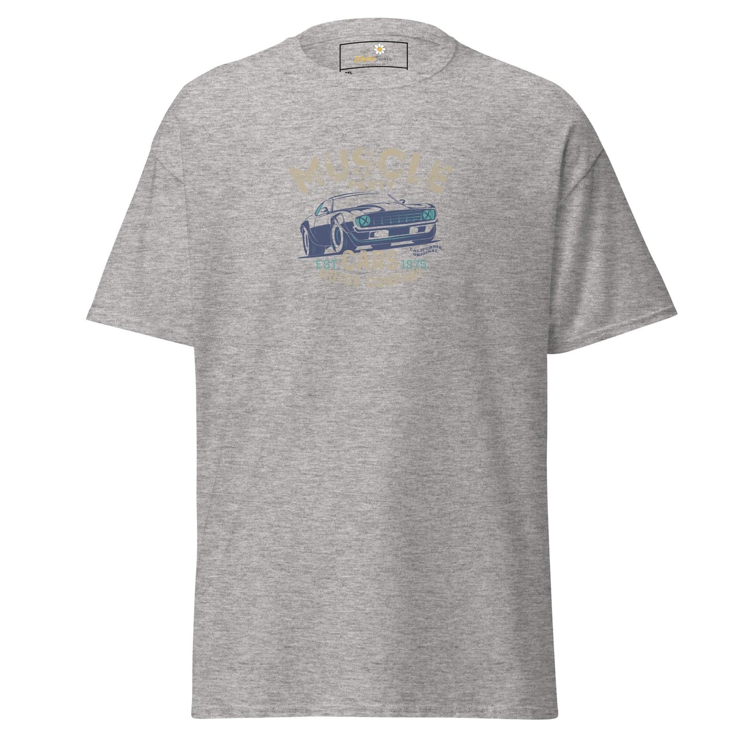 Gray t-shirt.